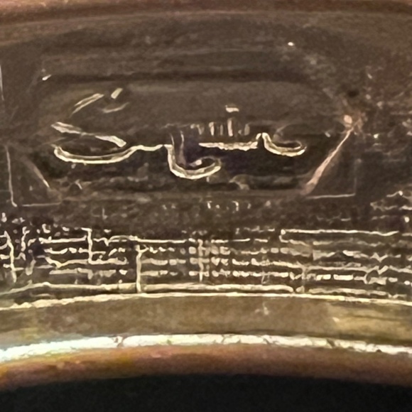 Vintage Sequin Gold Tone Bangle Bracelet with Gemstone Accents - Picture 4 of 9